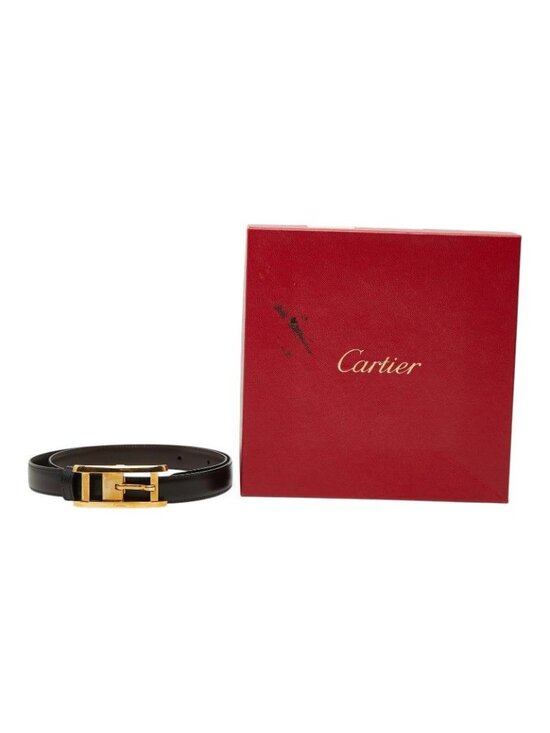 Cartier Tank Reversible Narrow Belt Black Brown Gold Leather main image 6
